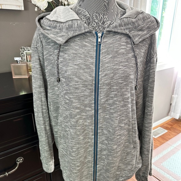 Free People Gray Zip Hoodie Size L - Picture 13 of 15